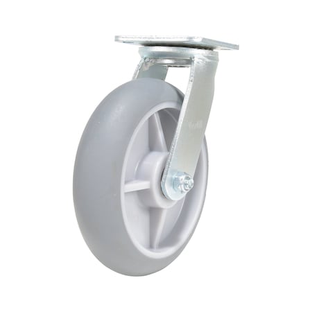 Vestil Thermoplastic Rubber Swivel Caster 8 In. Diameter x 2 In. Width 705 Lb. Capacity Light Gray CST-VE-8X2TPR-S